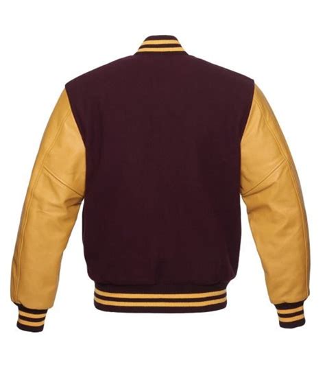 Varsity Leatherwool Maroon And Gold Letterman Jacket Jackets Expert