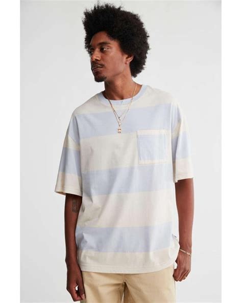 Urban Outfitters Cotton Uo Oversized Box Stripe Tee In Sky Blue For