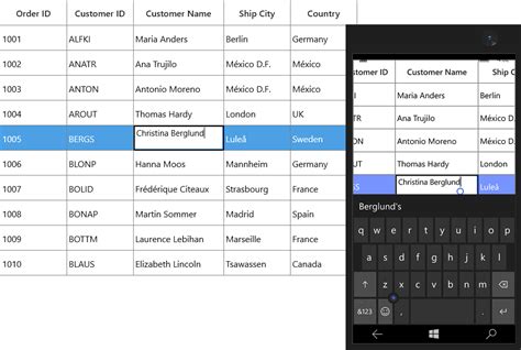 Editing In Uwp Datagrid Control Syncfusion