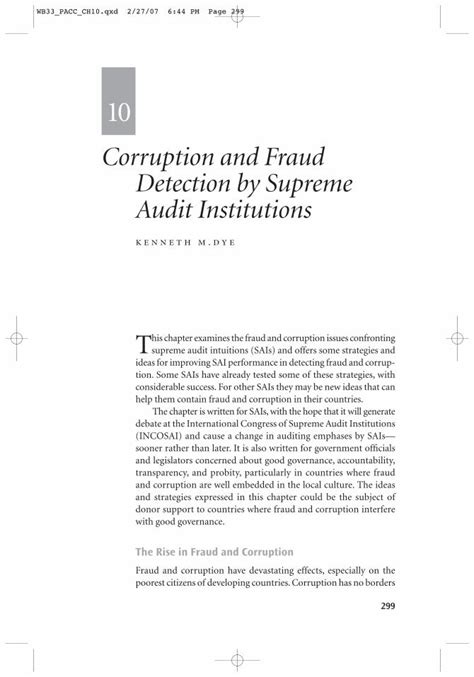 PDF Corruption And Fraud Detection By Supreme Audit Siteresources