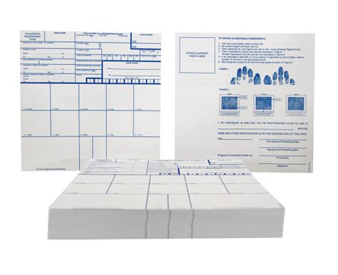 Children Fingerprint Record Cards Davtech