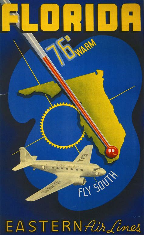 Florida 1938 Vintage Travel Posters Vintage Airlines Vintage