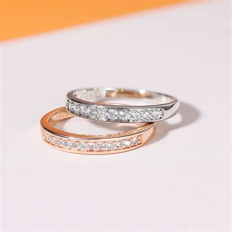 Classic Circle Dainty Rings For Women Rose Gold Color AAA Cubic