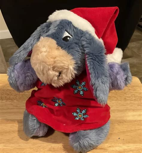 DISNEY STORE EXCLUSIVE Winnie The Pooh Eeyore 10 Plush Christmas