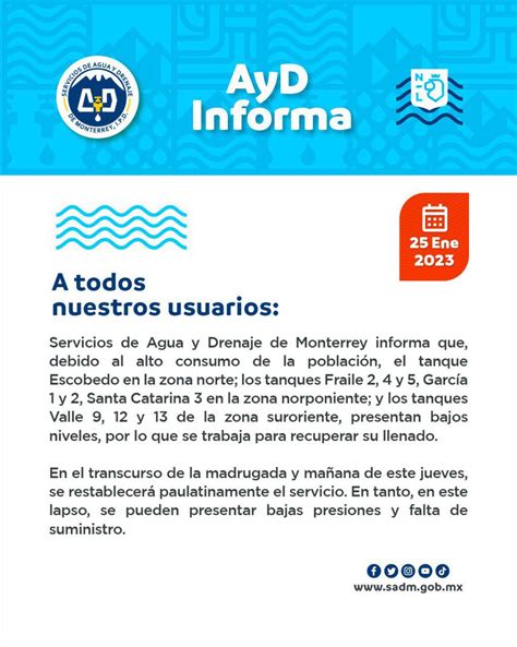 Agua Y Drenaje Mty On Twitter Aviso Importante Para Todos Nuestros Usuarios Comparte Esta