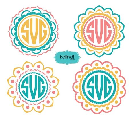 3 colors Mandala Monogram SVG. 4 Mandala svg. Mandala