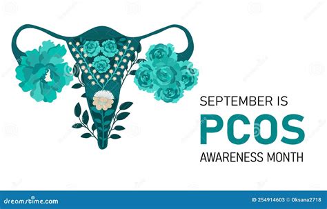 Polycystic Ovary Syndrome Month Banner Cartoon Vector Cartoondealer