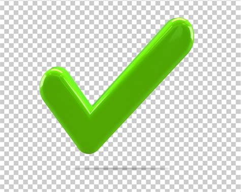 Premium Psd Right Approve Green Check Mark D Icon