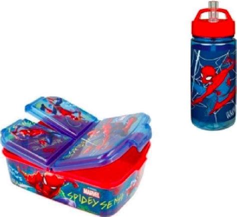 Spiderman Lunch Set Lunchbox Drinkbeker Bentobox Drinkfles