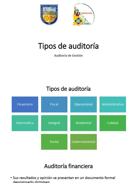 Tipos De Auditoria Ppt Pdf Auditoría Auditoría Financiera