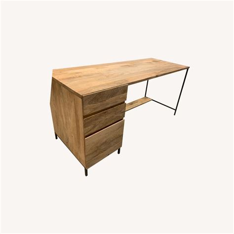 West Elm Industrial Desk W File Cabinet AptDeco