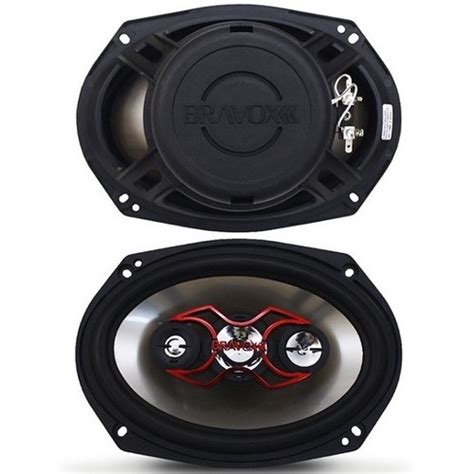 1 Par Alto Falante Automotivo Bravox Quadraxial 6x9 Polegadas 140w Rms