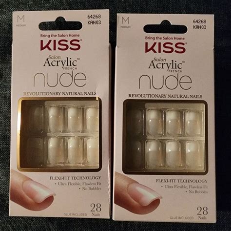 Kiss Acrylic French Nude Press On Nails Set Of In Impress Nails Press On Nails Nail Set