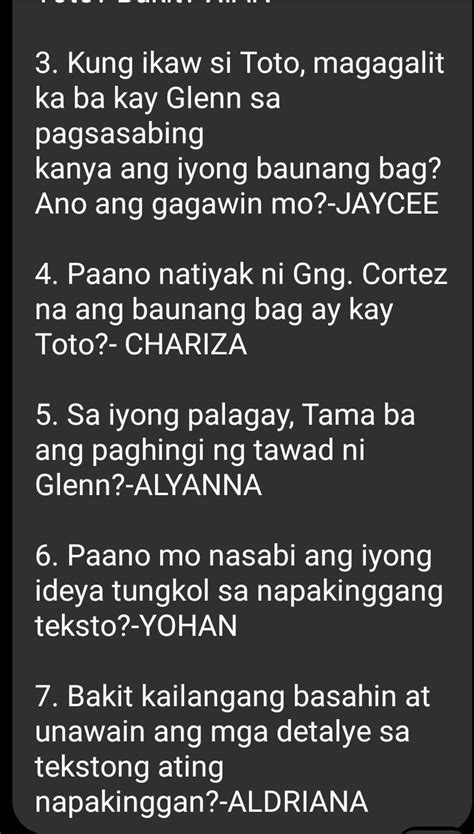 Ano Sagot I Sesend Ko Na Ngayon Need Ko Na Brainly Ph