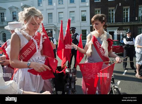 Climate Rush Suffragettes At Start Of Westminster Pedal Power Bike Rush Against Coal Fired