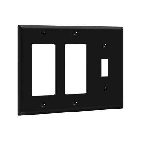 Enerlites 881132 BK Combination Three Gang Wall Plate Toggle And 2