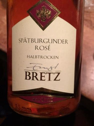 Ernst Bretz Sp Tburgunder Ros Halbtrocken Vivino Us