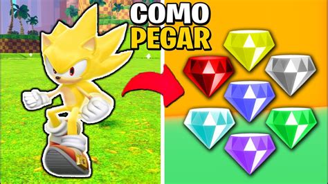 7 ESMERALDAS DO CAOS NO SONIC SPEED SIMULATOR COMO VIRAR O SUPER SONIC