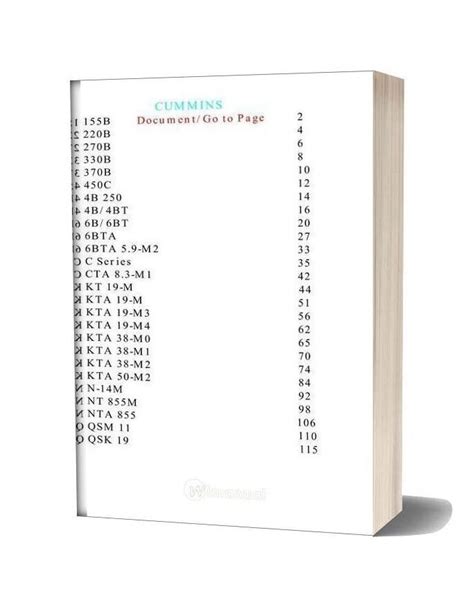 Cummins All Series Engine Specifications