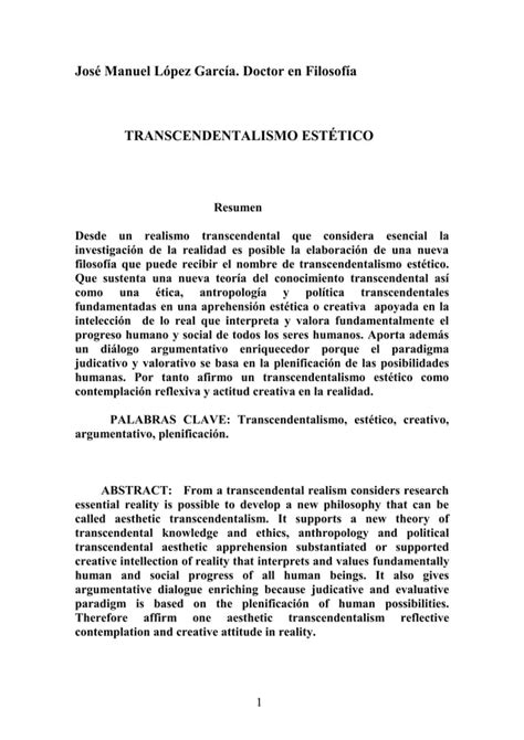 Transcendentalismo Est Tico Pdf