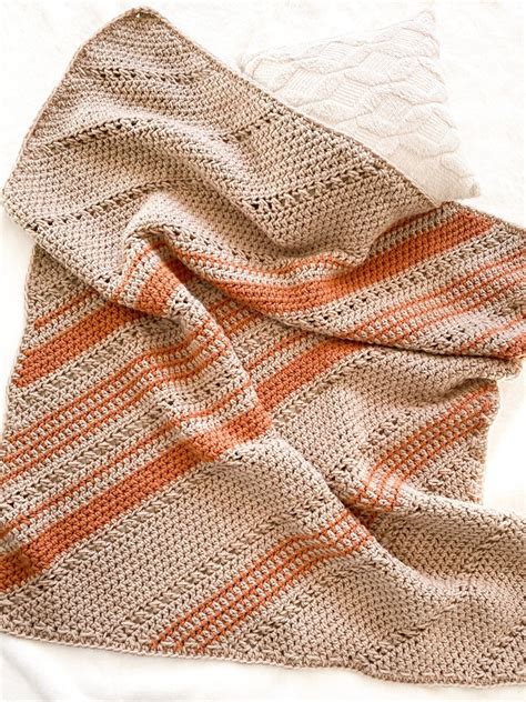 Pumpkin Spice Blanket CROCHET PATTERN Easy Crochet Blanket Worked On