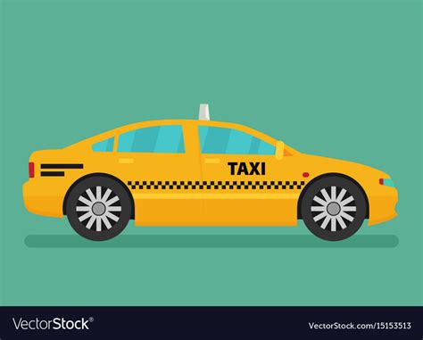 Taxi car flat design Royalty Free Vector Image