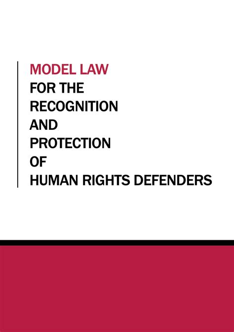 Groundbreaking Model Law To Recognise And Protect Human Rights