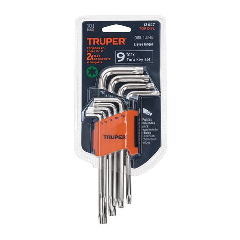 Juego De Llaves Torx Largas Con Organizador Abatible Llaves Torx