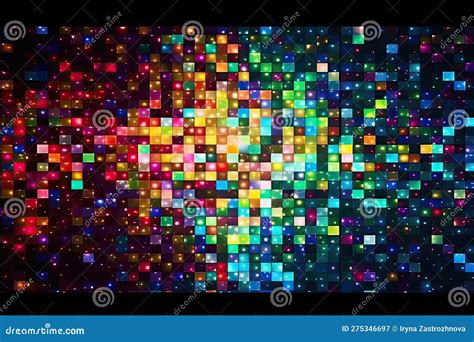 Multicolor Square Animation Pixel Art Generative Ai Stock Image
