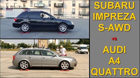 SLIP TEST Subaru Impreza S AWD Vs Audi A4 Quattro 4x4 Tests On