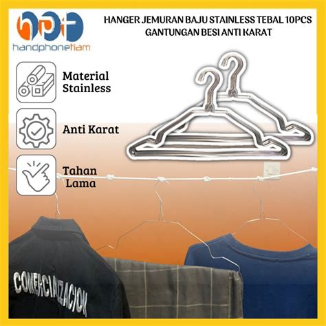 Jual Hanger Baju Stainless Isi Pcs Gantungan Jemuran Baju Dewasa Dan