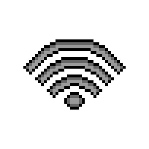 Wifi Signal Wave With Pixel Art On White Background Vector Art