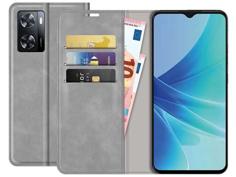 Slimfit Wallet Book Case Oppo A57 Hoesje Grijs