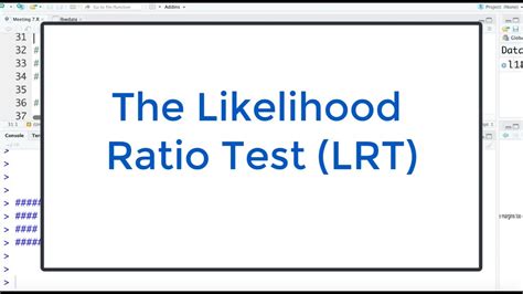 Likelihood Ratio Test In R For Lbw Data Youtube