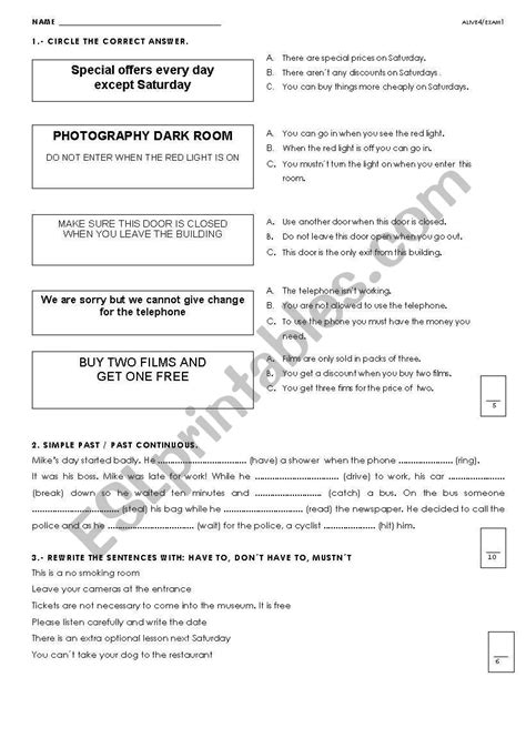 Exam Pre Intermediate Esl Worksheet By Pique