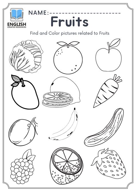 Vocabulary Coloring Book English Created Resources