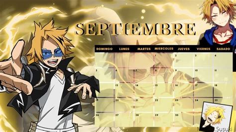 Calendario Junio 2021 Denki Boku No Hero Calendario Junio