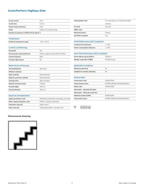 Philips Highbay By718p Led200cw Psd Wb Nch 911401513561