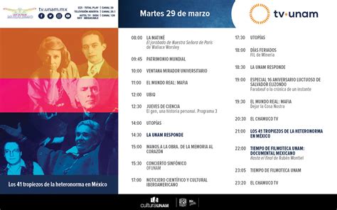 TV UNAM On Twitter Te Compartimos La Cartelera TVUNAM Para Que Pases