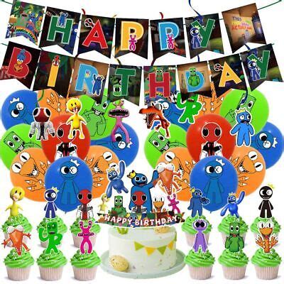 ROBLOX RAINBOW FRIENDS Birthday Party Balloons Banner/Flag Cupcake Toppers £15.95 - PicClick UK