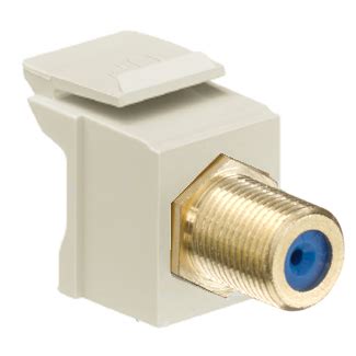 Leviton 40831 BI Gold Plated Ivory QuickPort F Type Adapter Cooper