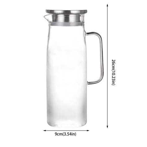 Jukunesa Deals Of The Week 1500ml Glass Water Pitcher With Stainless Steel Lid Great For Juice