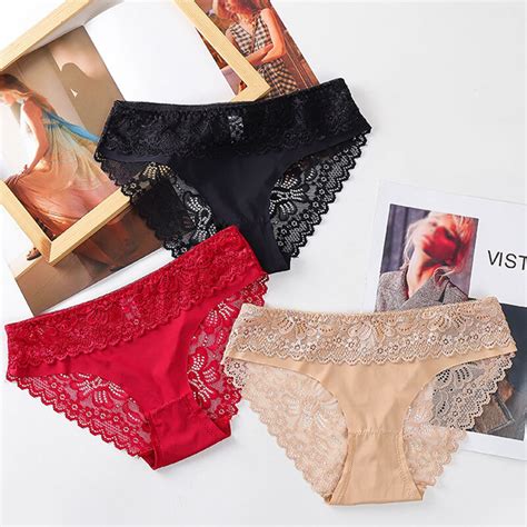 Women S Seamless Underwear Sexy Lace Lingerie Knickers Ice Silk Panties Briefs Ebay