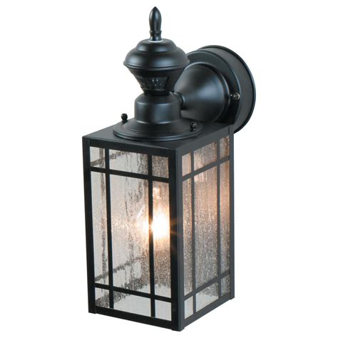 Heath Zenith 1 Light Black Motion Activated Outdoor Wall Mount Lantern