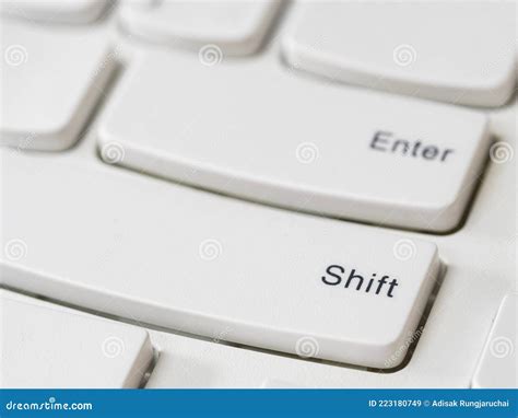 Close Up of Shift Key on White Keyboard of Modern Laptop Stock Image - Image of communication ...