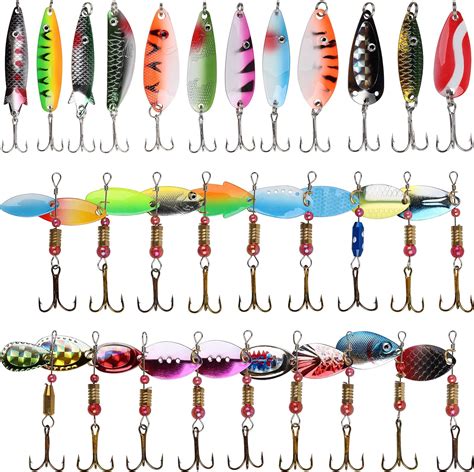 Pcs Fishing Lure Kit Bass Trouts Spinnerbaits Spoon Lure Kits With