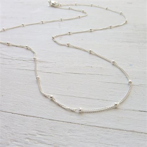 Satellite Chain Sterling Silver Beaded Necklace Layering Piece Etsy