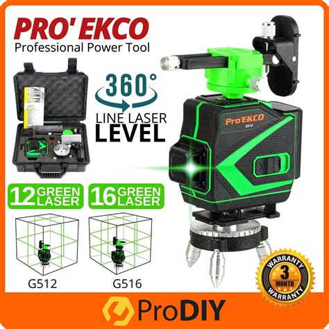 PRO EKCO Line 3D 4D Laser Level Light Self Leveling 360 Rotary Cross