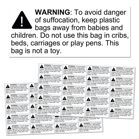 Suffocation Warning Label Template