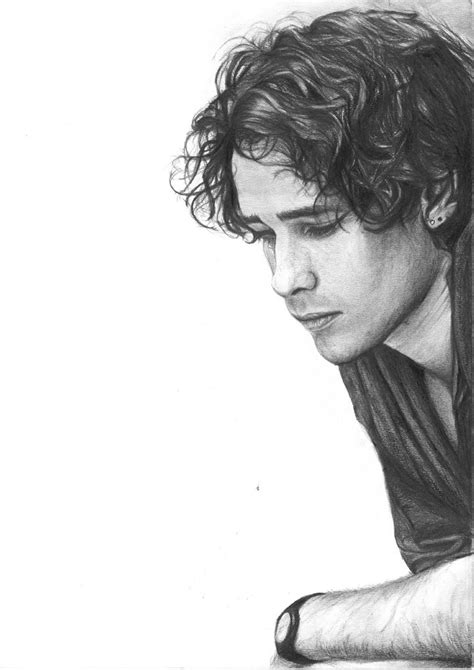 Jeff Buckley Grace Black And White Charcoal Pencil Portrait Drawing